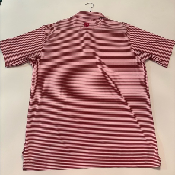FootJoy Golf Polo Shirt Men’s XL Red White Striped ProDry Performance - Picture 3 of 4